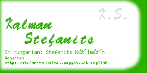 kalman stefanits business card